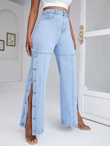 women's jeans harajuku hollow out woman 2021 split denim straight pants high waist leisure streetwear commute quality, Blue
women's jeans harajuku hollow out woman 2021 split denim straight pants high waist leisure streetwear commute quality, Blue