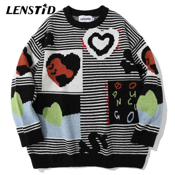 lenstid men hip hop knitted jumper sweaters striped heart color block streetwear harajuku autumn oversize fashion pullovers, Black
lenstid men hip hop knitted jumper sweaters striped heart color block streetwear harajuku autumn oversize fashion pullovers, Black