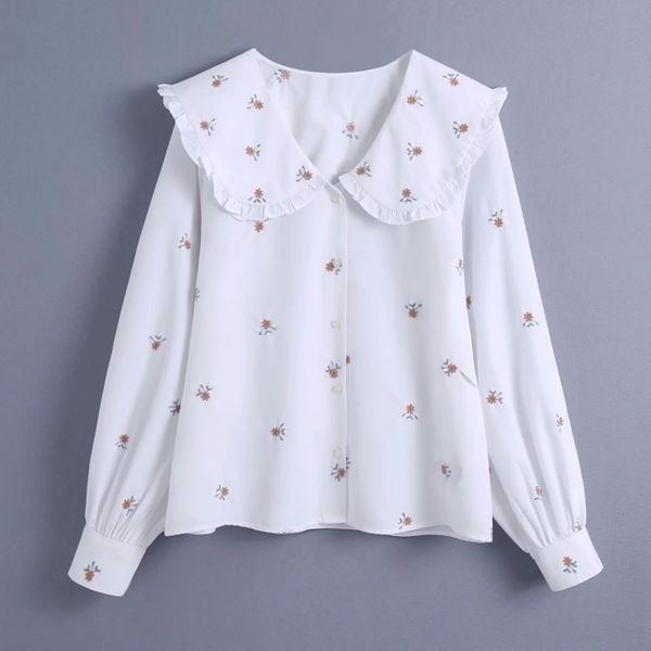 spring women flower embroidery peter pan collar shirt female long sleeve blouse casual lady loose blusas s8666 210317, White
spring women flower embroidery peter pan collar shirt female long sleeve blouse casual lady loose blusas s8666 210317, White