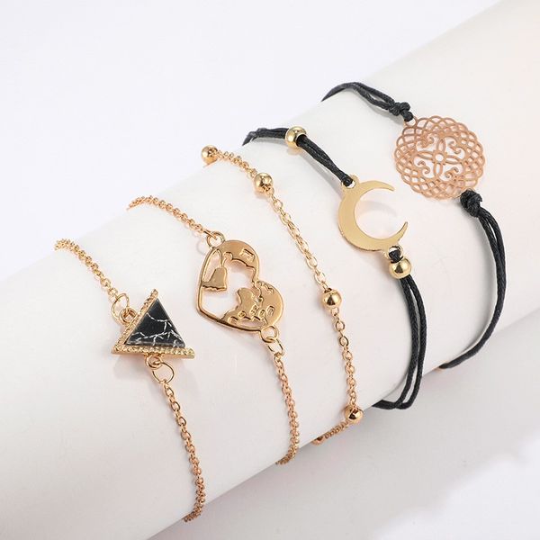 bohemian hollow disc bead love moon alloy bracelet set of 5 pcs women's bracelets as valentine's day gifts, Golden;silver
bohemian hollow disc bead love moon alloy bracelet set of 5 pcs women's bracelets as valentine's day gifts, Golden;silver