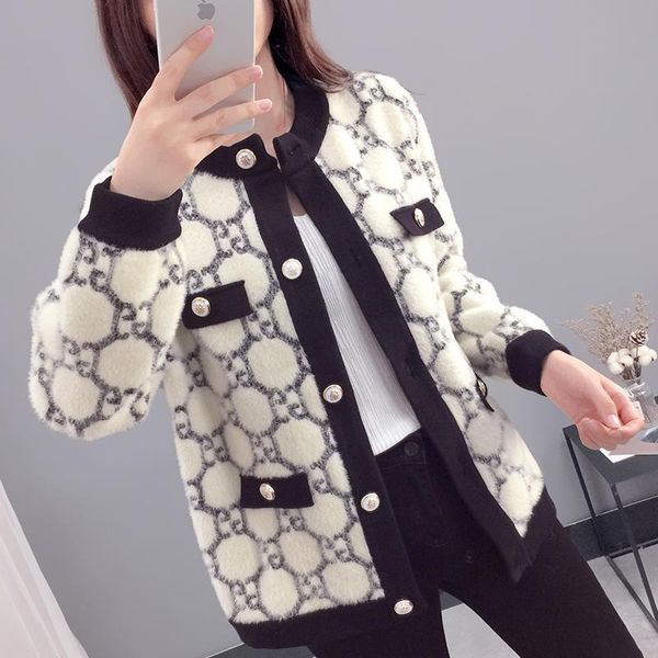 women's knits & tees net red plaid mink like cashmere jacket 2021 spring and autumn versatile short knitted cardigan, White
women's knits & tees net red plaid mink like cashmere jacket 2021 spring and autumn versatile short knitted cardigan, White