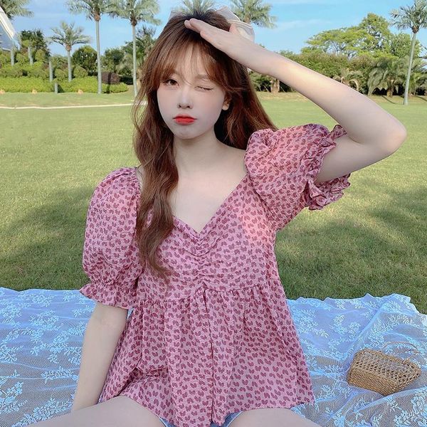 women's wool & blends woman ~ summer korean style retro square collar love jacquard shirt age-reducing puff sleeve floral elegant top, Black
women's wool & blends woman ~ summer korean style retro square collar love jacquard shirt age-reducing puff sleeve floral elegant top, Black