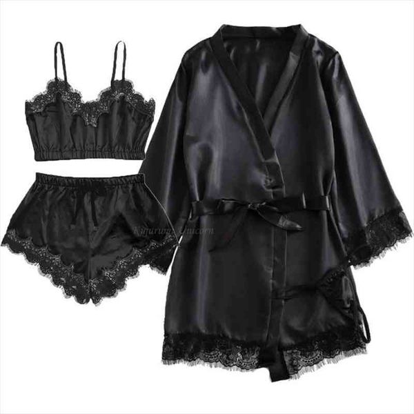 4pcs satin lace mesh black womens sleepwears colors homewear nightwear pyjamas set female outfits, Black;red
4pcs satin lace mesh black womens sleepwears colors homewear nightwear pyjamas set female outfits, Black;red
