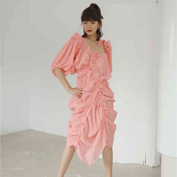 dresses asymmetrical ruched ruffle women's sleeve high waist irregular hem elegant es female 2021 spring, Black;gray
dresses asymmetrical ruched ruffle women's sleeve high waist irregular hem elegant es female 2021 spring, Black;gray