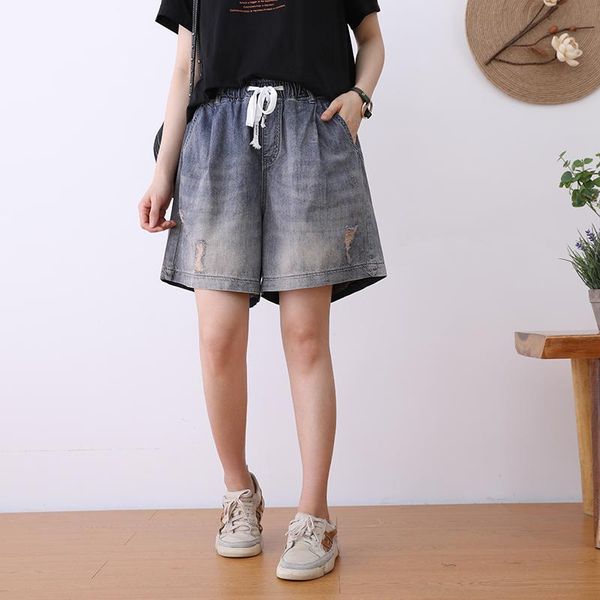 women's jeans denim shorts women 2021 summer thin casual loose straight high waist slim elastic female pants, Blue
women's jeans denim shorts women 2021 summer thin casual loose straight high waist slim elastic female pants, Blue