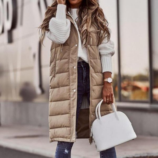 women's vests temperament winter vest solid color warm single-breasted pockets drawstring outwear women long, Black;white
women's vests temperament winter vest solid color warm single-breasted pockets drawstring outwear women long, Black;white