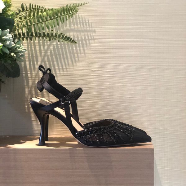 beaded ankle-strap shoes embroidery high-heeled slingbacks pumps spool heels women's luxury designers dress shoe evening heel sandals f, Black
beaded ankle-strap shoes embroidery high-heeled slingbacks pumps spool heels women's luxury designers dress shoe evening heel sandals f, Black