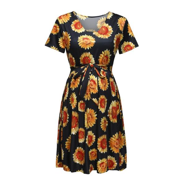 summer new fashion women's short-sleeved maternity dress printed maternity dress, White
summer new fashion women's short-sleeved maternity dress printed maternity dress, White