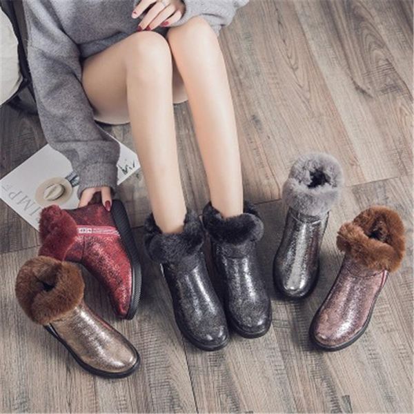 boots female snow winter sequins women warm thick booties plus velvet cotton shoes big size 35-41, Black
boots female snow winter sequins women warm thick booties plus velvet cotton shoes big size 35-41, Black