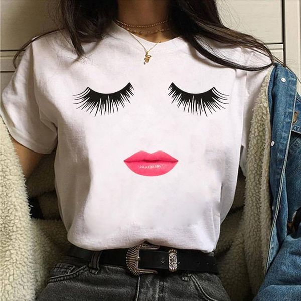 makeup art eyelashes print womens vogue summer harajuku women streetwear lady 90s girls short sleeve tee, White
makeup art eyelashes print womens vogue summer harajuku women streetwear lady 90s girls short sleeve tee, White