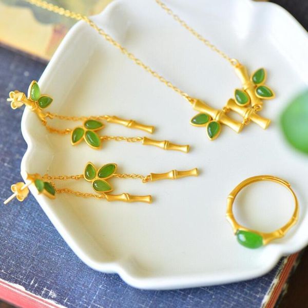 earrings & necklace kofsac gold color women jewelry ring fashion charming bamboo plant set lady party accessories girl gifts, Silver
earrings & necklace kofsac gold color women jewelry ring fashion charming bamboo plant set lady party accessories girl gifts, Silver