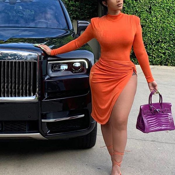 casual dresses fall high stretch long sleeve asymmetrical bodycon split midi dress women party, Black;gray
casual dresses fall high stretch long sleeve asymmetrical bodycon split midi dress women party, Black;gray