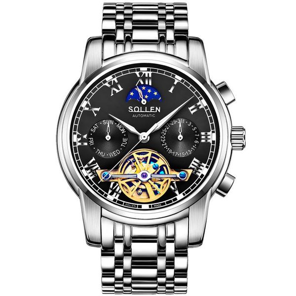 wristwatches tourbillon automatic mechanical watches male luminous men's gentleman business waterproof joker steel belt calendar watch, Slivery;brown
wristwatches tourbillon automatic mechanical watches male luminous men's gentleman business waterproof joker steel belt calendar watch, Slivery;brown