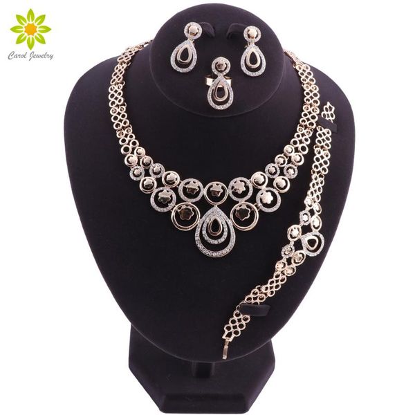 earrings & necklace african fashion jewelry sets for women brides gold color dubai bracelet ring, Silver
earrings & necklace african fashion jewelry sets for women brides gold color dubai bracelet ring, Silver