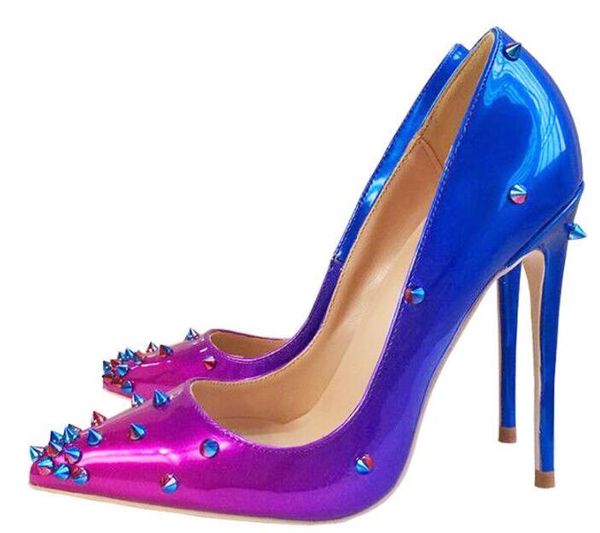 fashion mixed color rivets pointed toe woman stiletto shoes patchwork thin heels pumps party lady real po dress, Black
fashion mixed color rivets pointed toe woman stiletto shoes patchwork thin heels pumps party lady real po dress, Black