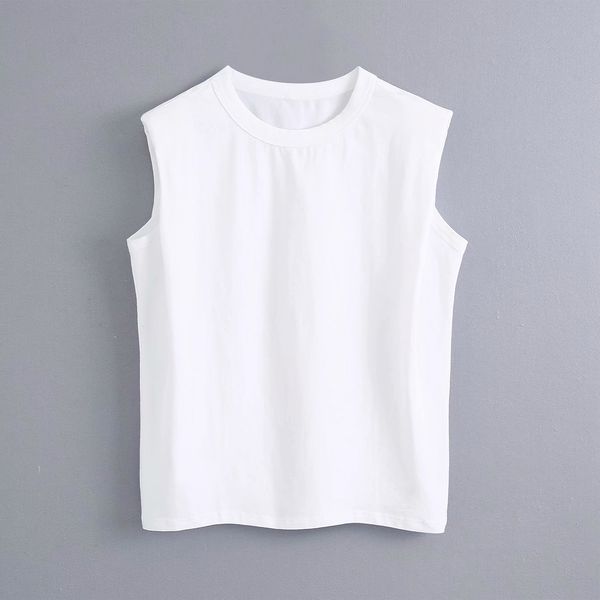 t shirt 2021 summer women's round neck pad shoulder solid color sleeveless loose 0858007, White
t shirt 2021 summer women's round neck pad shoulder solid color sleeveless loose 0858007, White