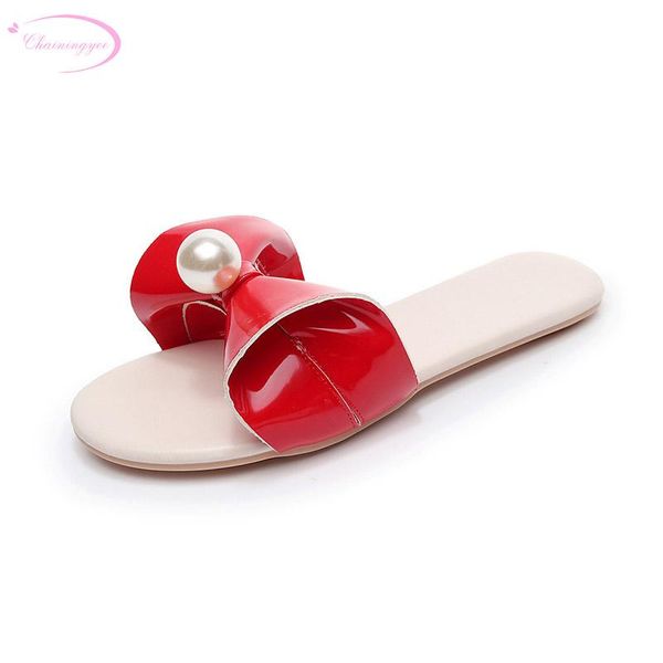 chainingyee leisure comfortable summer slippers fashion patent bowknot beading red black gray white flat with women's shoes
chainingyee leisure comfortable summer slippers fashion patent bowknot beading red black gray white flat with women's shoes