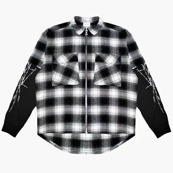 mock two-piece spider sleeves askyurself v6 flannel shirts heavy fabric askyurself black white plaid shirt men c0325, White;black
mock two-piece spider sleeves askyurself v6 flannel shirts heavy fabric askyurself black white plaid shirt men c0325, White;black