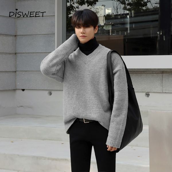t shirt v-neck solid pullover men korean long sleeve loose men's simple warm slim sweater boy, White;black
t shirt v-neck solid pullover men korean long sleeve loose men's simple warm slim sweater boy, White;black