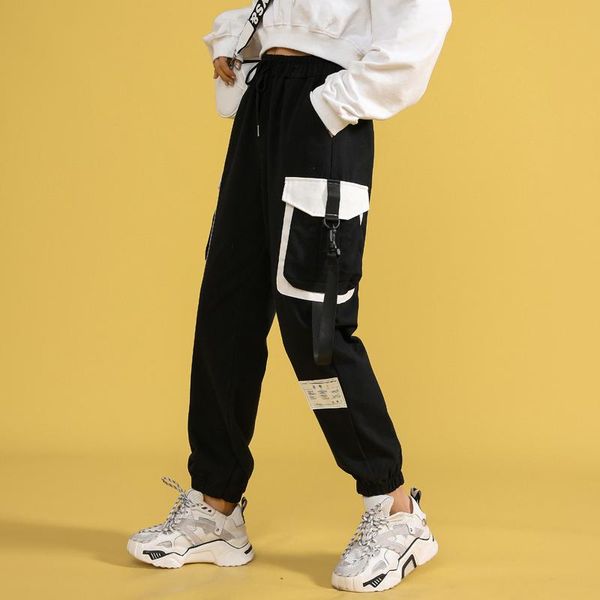 women's pants & capris 2021 big pockets cargo women spring plus size harem high waist drawstring ribbon patchwork trousers hip p9297, Black;white
women's pants & capris 2021 big pockets cargo women spring plus size harem high waist drawstring ribbon patchwork trousers hip p9297, Black;white