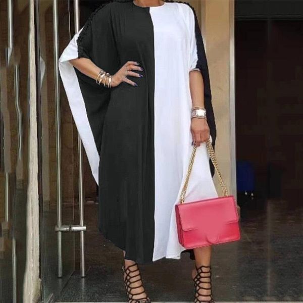 casual dresses summer 2021 patchwork women dress black white fashion loose long pullovers for daily wear high street vestidos, Black;gray
casual dresses summer 2021 patchwork women dress black white fashion loose long pullovers for daily wear high street vestidos, Black;gray