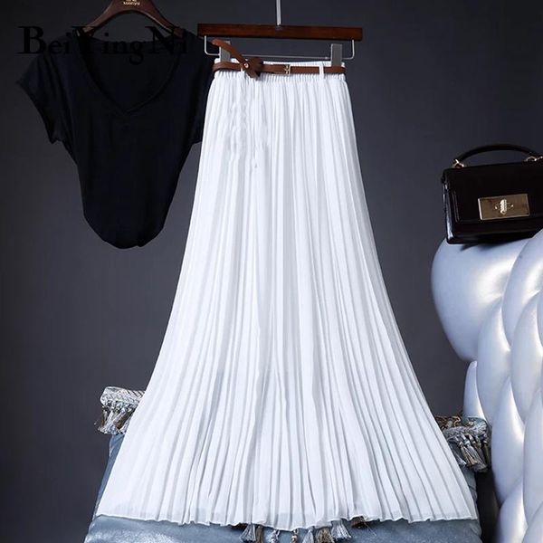 skirts beiyingni 2021 spring summer belt chiffon skirt solid pleated women long maxi shift casual lady boho vintage korean saia, Black
skirts beiyingni 2021 spring summer belt chiffon skirt solid pleated women long maxi shift casual lady boho vintage korean saia, Black
