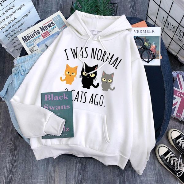 women's hoodies & sweatshirts i was normal 3 cats ago print women hoodie hip hop crewneck hoody loose comfortable clothes fleece spring, Black
women's hoodies & sweatshirts i was normal 3 cats ago print women hoodie hip hop crewneck hoody loose comfortable clothes fleece spring, Black