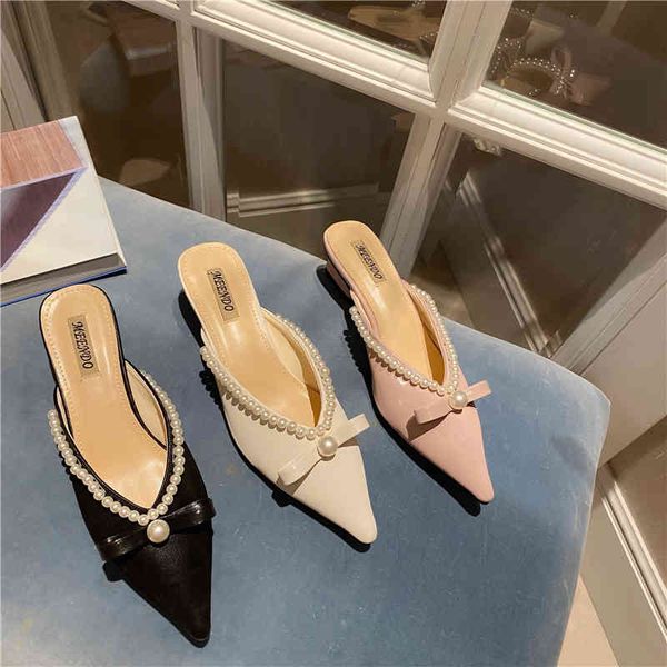 spring/summer women slippers casual slip on pearl design bow casual shallow slides pumps pink shoes low heels mules size 35-39 210513, Black
spring/summer women slippers casual slip on pearl design bow casual shallow slides pumps pink shoes low heels mules size 35-39 210513, Black