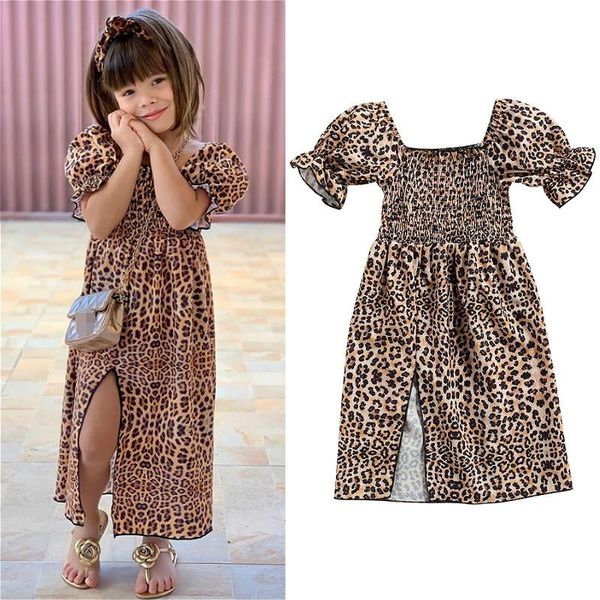 girl's dresses 1-6y baby girls dress 2021 summer kids clothes short puff sleeve square neck leopaed split long fashion children outfits, Red;yellow
girl's dresses 1-6y baby girls dress 2021 summer kids clothes short puff sleeve square neck leopaed split long fashion children outfits, Red;yellow