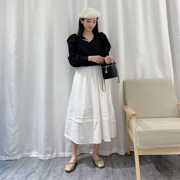 summer elastic high waist slim simple solid fresh sweet temperament all-match women a-line long skirt 210527, Black
summer elastic high waist slim simple solid fresh sweet temperament all-match women a-line long skirt 210527, Black