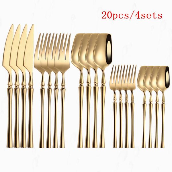 gold dinnerware set stainless steel 20pcs golden cutlery knives forks spoons kitchen tableware dinner sets
gold dinnerware set stainless steel 20pcs golden cutlery knives forks spoons kitchen tableware dinner sets