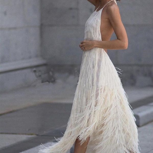 fringed summer backless sleeveless women dresses elegant solid hanging neck casual party girl fashion robe femme, Black;gray
fringed summer backless sleeveless women dresses elegant solid hanging neck casual party girl fashion robe femme, Black;gray