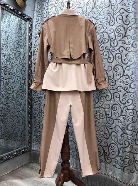 knits 2021 autumn fashion pant women turn-down collar single breasted coat jacket+color block patchwork pants & capris set 2pc, White
knits 2021 autumn fashion pant women turn-down collar single breasted coat jacket+color block patchwork pants & capris set 2pc, White