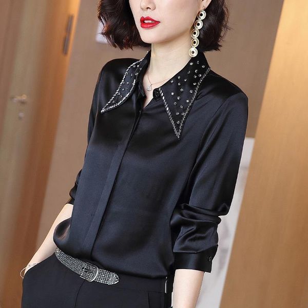 women's blouses & shirts 2021 women shirt classic chiffon blouse female loose long sleeve casual lady diamonds blusas plus size 4xl k1, White
women's blouses & shirts 2021 women shirt classic chiffon blouse female loose long sleeve casual lady diamonds blusas plus size 4xl k1, White