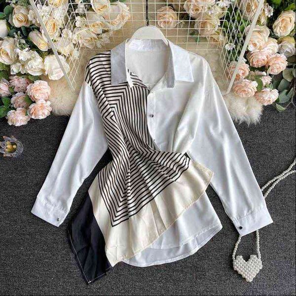 womens blouses women blouse white collar ladies irregular stitching color contrast long sleeves urban shirt female casual
womens blouses women blouse white collar ladies irregular stitching color contrast long sleeves urban shirt female casual