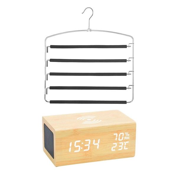 other clocks & accessories -pants hangers 5 layers metal slack magic wood digital alarm clock bluetooth speaker
other clocks & accessories -pants hangers 5 layers metal slack magic wood digital alarm clock bluetooth speaker