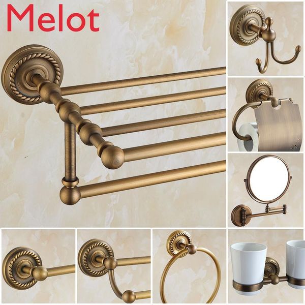 high-end luxury golden retro bathroom punch-home decoration copper storage rack kit european style bath accessory set
high-end luxury golden retro bathroom punch-home decoration copper storage rack kit european style bath accessory set