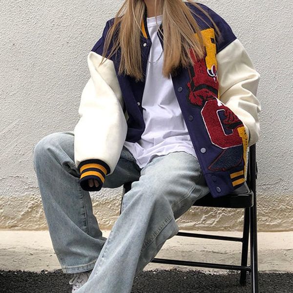 women's jackets high street hip-hop jacket o-neck long-sleeved baseball uniform pilot punk letter print aesthetic streetwear cardigan, Black;brown
women's jackets high street hip-hop jacket o-neck long-sleeved baseball uniform pilot punk letter print aesthetic streetwear cardigan, Black;brown