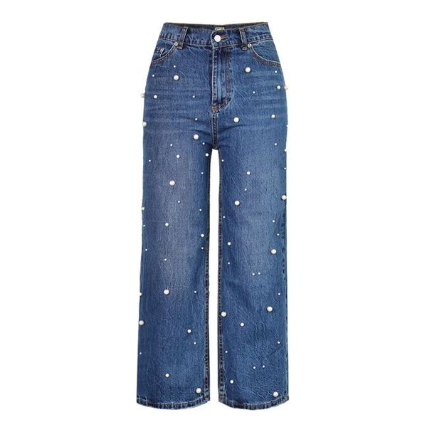 autumn winter women fashion high waist straight loose wide leg denim trumpet pants pearl studded micro jeans female k182 women's, Blue
autumn winter women fashion high waist straight loose wide leg denim trumpet pants pearl studded micro jeans female k182 women's, Blue