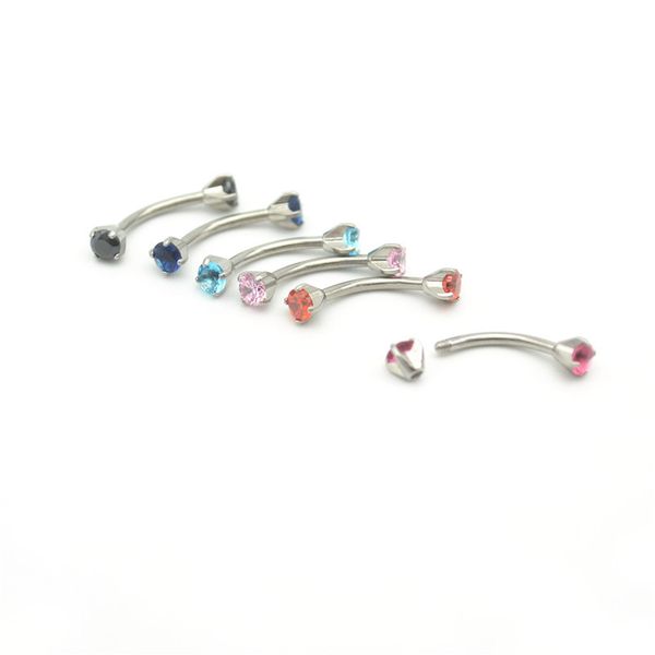 crystal cz gem eyebrow ring steel solitaire prong curved banana bar cubic zirconia body piercing jewelry 16g, Silver
crystal cz gem eyebrow ring steel solitaire prong curved banana bar cubic zirconia body piercing jewelry 16g, Silver
