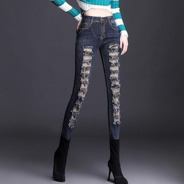 women's jeans high waist denim pencil pants for women autumn winter ripped female skinny stretchy slimming trousers, Blue
women's jeans high waist denim pencil pants for women autumn winter ripped female skinny stretchy slimming trousers, Blue