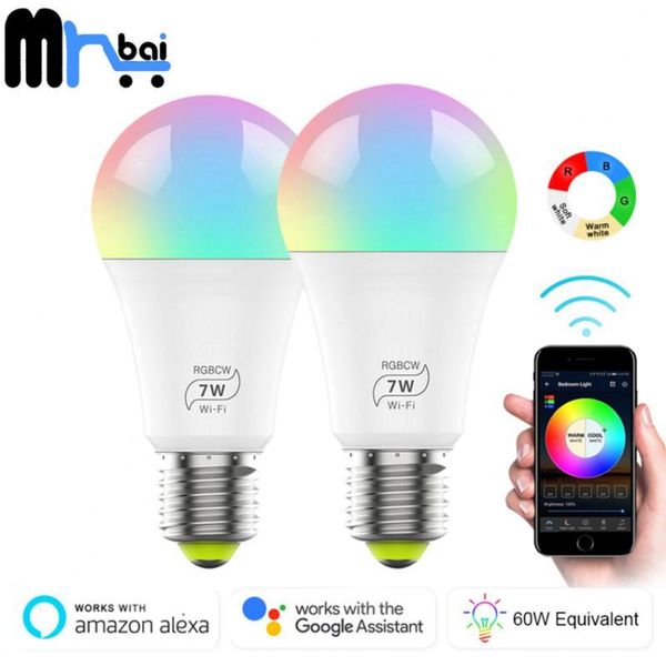 smart home control e27 7w wifi light bulb rgb dimmable magic voice wake-up lights timer kit work with alexa google assistant
smart home control e27 7w wifi light bulb rgb dimmable magic voice wake-up lights timer kit work with alexa google assistant