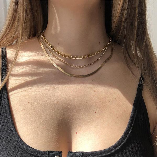 chains european and american fashion jewelry geometric multi layer chain necklace of ins simple style temperament stacking set, Silver
chains european and american fashion jewelry geometric multi layer chain necklace of ins simple style temperament stacking set, Silver