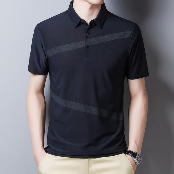 men's polos 2021 spring autumn lapel shirts men ice silk short sleeve buttons t-shirts for male business casual chic shirt, White;black
men's polos 2021 spring autumn lapel shirts men ice silk short sleeve buttons t-shirts for male business casual chic shirt, White;black