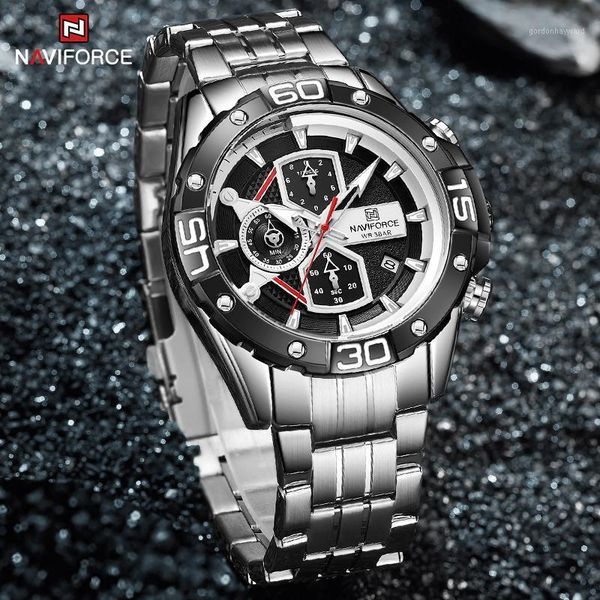 est men watch naviforce quartz mens wristwatches stainless steel military date male clock relogio masculino, Slivery;brown
est men watch naviforce quartz mens wristwatches stainless steel military date male clock relogio masculino, Slivery;brown