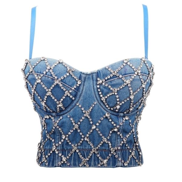 rhinestone haut strapless rave clothes short bustier bra backless boobs brallette ropa para mujer damskie camisole 210319, Black
rhinestone haut strapless rave clothes short bustier bra backless boobs brallette ropa para mujer damskie camisole 210319, Black