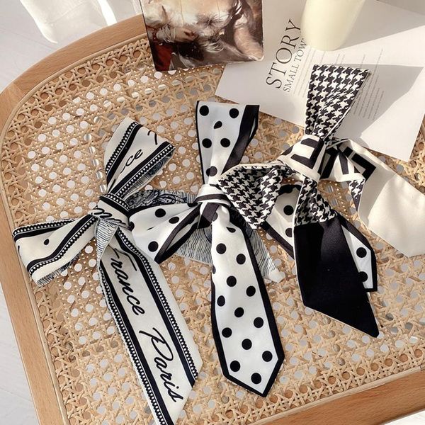 women small silk scarf designer brand print handle bag ribbons fashion head long skinny scarves headband, Blue;gray
women small silk scarf designer brand print handle bag ribbons fashion head long skinny scarves headband, Blue;gray