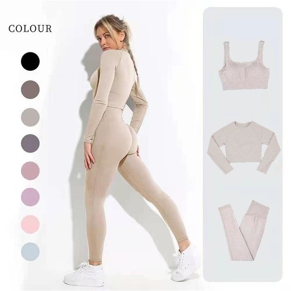 seamless yoga set workout clothes for women sports tracksuit gym fitness clothing long sleeve suit outfit sportswear 210821, Gray
seamless yoga set workout clothes for women sports tracksuit gym fitness clothing long sleeve suit outfit sportswear 210821, Gray
