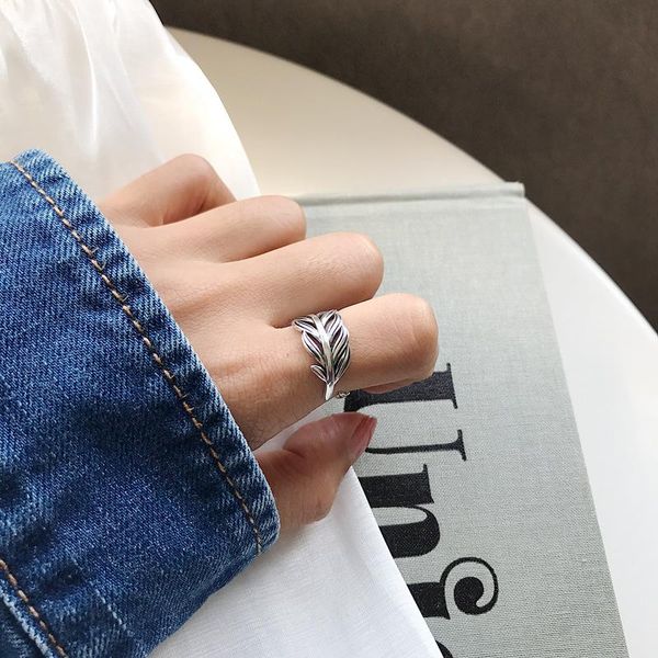 cluster rings retro authentic s925 sterling silver fine jewelry birds feather band ring adjust tlj1026, Golden;silver
cluster rings retro authentic s925 sterling silver fine jewelry birds feather band ring adjust tlj1026, Golden;silver
