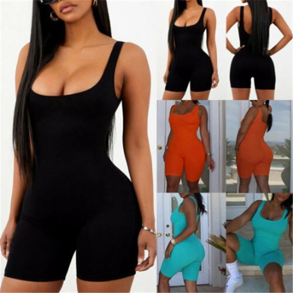 sleeveless solid halter bodycon short women jumpsuits playsuit slim pants pajamas bodysuit overall, Black;white
sleeveless solid halter bodycon short women jumpsuits playsuit slim pants pajamas bodysuit overall, Black;white